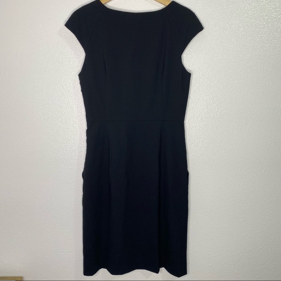 Theory Syerra Wool Blend Sheath Polished Suiting Black Dress Women's 6 - Picture 6 of 9